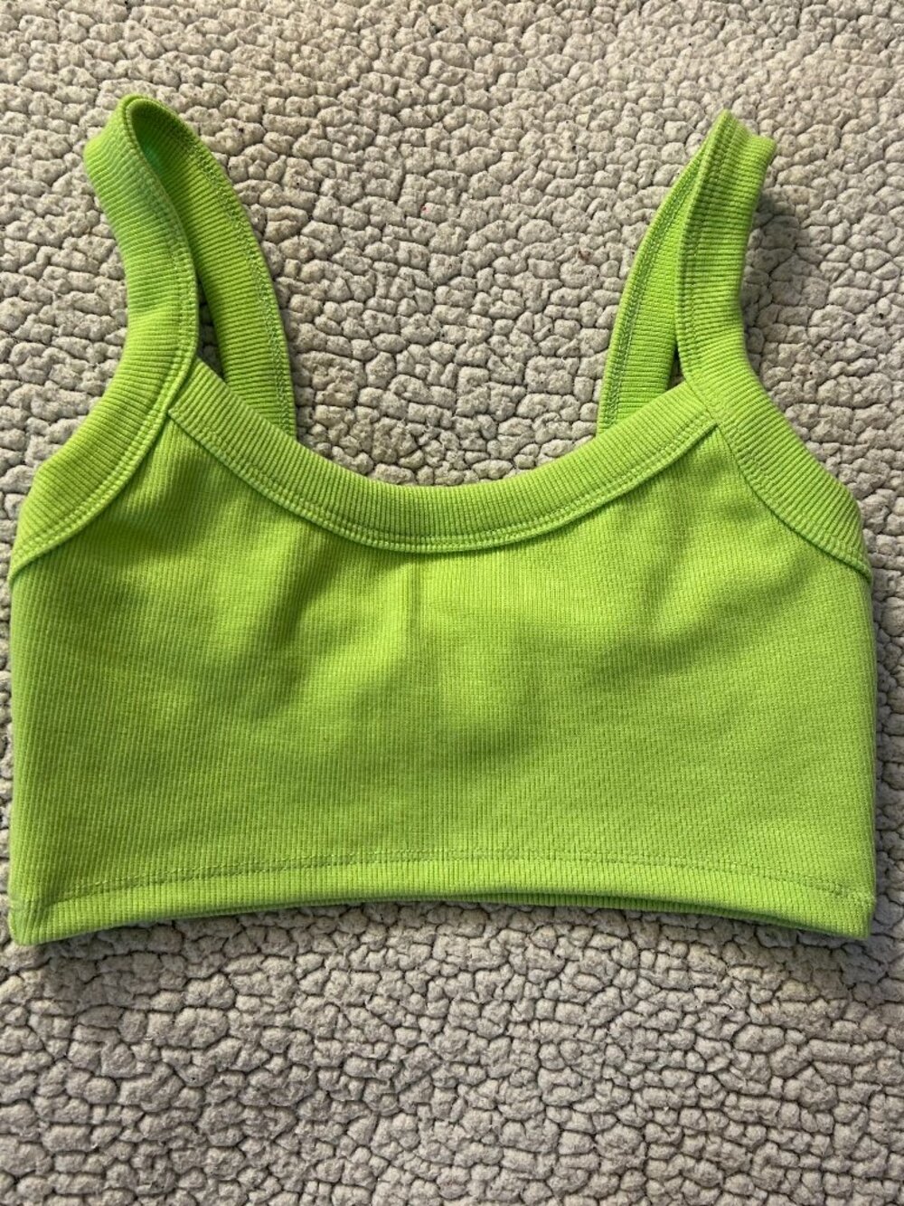 Signature 8 -- ribbed, green bra top, Womens S